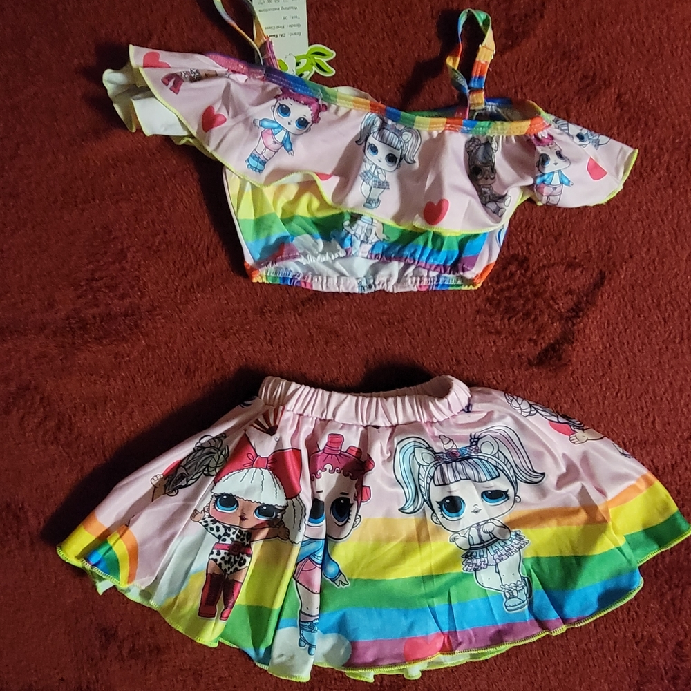 🔥🔥3XHP🔥🔥8-12-22🔥6-12-23🔥NWT KIDS BABIES LOL SWIMSUIT PINK SIZE 24 MONTHS - Picture 2 of 2